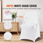       30pk White Spandex Chair Covers - Universal Fit Washable For Weddings