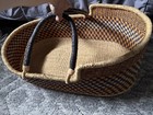 Woven Moses Basket With Handles Newborn Baby Carrier Portable Bassinet Home