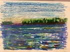 Maine Seascape  Pastel  Robert C Smith  1926-2018   Framed 8 x6   Artwork 4 x6 