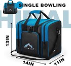 Bowling Ball Bag Single Ball Holder Shoe Compartment Fits Size 14