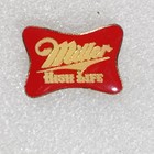 Vintage Miller High Life Beer Advertising Pin Badge Red Gold Enamel Logo