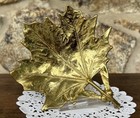 Vintage Virginia Metal Crafters Brass Sugar Maple Leaf Dish  Tray - 1950 s
