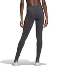 Nwt New Adidas Grey Womens Small High Waist Cotton Lin Leggings Pink Logo Gq9355