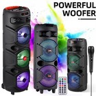 Portable Bluetooth Speaker Dual 8  Woofer Heavy Bass Party Sound System Mic Fm