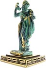 Ancient Greek God Zeus Statue Miniature Green Gold Mythology Figurine