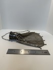 Vintage Silver Mesh Coin Purse Compact Expanding Frame Purse - 277