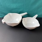 Tupperware Colander Set 2qt   1qt Double Pouring Spouts Hook Hanging White New