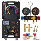 4-valve Hvac Manifold Gauge Set For R410a  R134a  R22 - Ac Refrigeration Tool