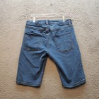 H j Denim Shorts Womens Size 30 Blue Regular Fit Flat Front Medium Wash Stretch