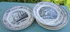 C  1850 Napoleon s Death   Burial Antique Set 7 French Talking Plates 8 25 