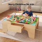 84piece Wooden Train Table W tracks And Drawer sturdy Wood Activity Play Table