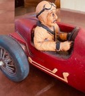 Vintage Classic Large Racing Sport Car Bugatti Model Sculpture  W  Driver 19 