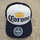 Corona Hat Lids X Trucker Snapback White Blue Foam Mesh Crown Over Spellout Cap