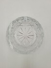  Vintage Heavy Round Crystal Clear Cut Glass Cigarette Ashtray 5  Inch 3 Dimples