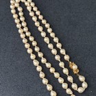 Vintage 14k Yellow Gold Genuine Baroque Pearl Hand Knotted Necklace 28 