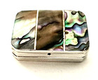 Sterling Silver Elm Abalone Inlay Rectangle Shaped Trinket Box Mexico 1 75 x1 25
