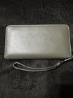 Coach Gray Zip-around Wristlet Wallet W  Wrist Strap Logo Zip Credit Card