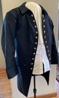 18th C  Colonial Coat  Black Cotton Twill  Rev War  Rendezvous  Pirate  Nwot  Xl