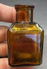 Vintage Amber Bristol   s Recorder Ink Bottle Waterbury Connecticut Embossed Ct