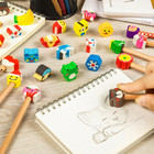 Pencil Top Erasers For Kids - 50 Pack Assorted Cute Fruit Animal Cap Erasers Bul