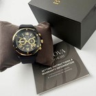 Bulova Marine Star Men s Chronograph Quartz Watch Silicone Strap 98b278 44 Mm
