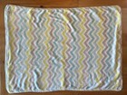 Boppy Plush Baby Blanket Blue Green White Security Lovey Stripes Chevron 30x40