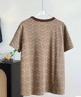 Nwt Coach  Women   s Unisex Brown Full Printed Embroidered Snoopy  T-shirt  Cotton