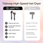 Tideway Hair Dryer High-speed Ionic 110k Rpm Adj Temp Plasma H11 Black