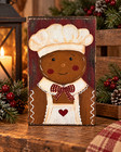 Primitive Gingerbread Chef Christmas Hand Painted Reclaimed Wood Wall Decor