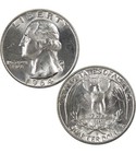 1964-d Washington Quarter 25c Brilliant Uncirculated 90  Silver Coin           bb