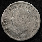 Canada 5 Cents 1885  Coin  Silver  Bent Damage  Small 5  Inv i675
