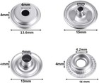 Stainless Steel Fastener Snap Press Stud Cover Cap Button Marine Boat Canvas Kit