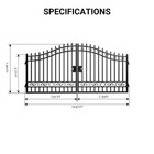 14x8 Ft Heavy Duty Steel Dual Swing Driveway Gate Weatherproof   Basic Style