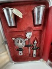 Vtg 1960s Portable Executive Travel Bar Case Cocktail Set W Accessories No Key