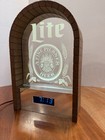 Vntg Miller Lite Beer Lighted Sign Rare Bar 13x9 Electric Digital Clock Works
