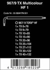 Wera Tools Torx L-key Set 967 Sl 9 With Holding Function