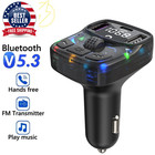 Car Charge Bluetooth 5 3 Fm Transmitter Handsfree Car Radio Modulator Mp3 Player