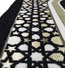 Modefa Turkish Chenille Embroidered Selcuk Star Islamic Prayer Mat - Black
