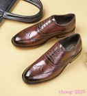 Wing Tip Men s Faux Leather Lace Up Round Toe Brogue Party Dress Business Shoes