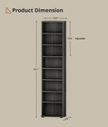8 Tier Dvd Rack Tower Adjustable Cd Storage Shelf Media Organizer