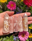 1pc Cherry Blossom Flower Agate Tower Mineral Specimen Healing Home Decor Gift