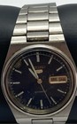 Seiko 5 36mm Wr Automatic Black Dial Day date Vintage Stainless Steel Men Watch