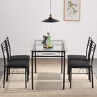 5 Piece Dining Table And Chairs Set Glass Metal Home Kitchen Breakfast Furniture
