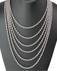 Stainless Steel Rope Chain Necklace 4mm Size 16  To 26  Hip Hop Jewelry