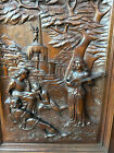 Large French Antique Architectural Hand Carved Walnut Oak Wood Door Panel