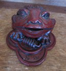 Asian Feng Shui Money Frog Red Resin Wealth Toad Good Luck Jin Chan Rare