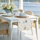  Nautical Coastal Table Runner 13x72 Inch Marine Theme Ocean Starfish Seahorse 