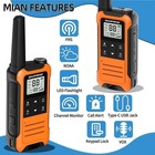 4 Pack Long Range Walkie Talkie 100 Mile Two Way Radio Charge Headset Waterproof
