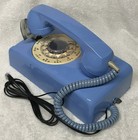 Vintage 1960s Itt Model 554 Series   1-60    Blue Rotary Wall Mount Telephone