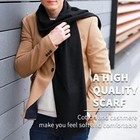 Men Winter Scarf Long Warm Black Cashmere Feel Scarves